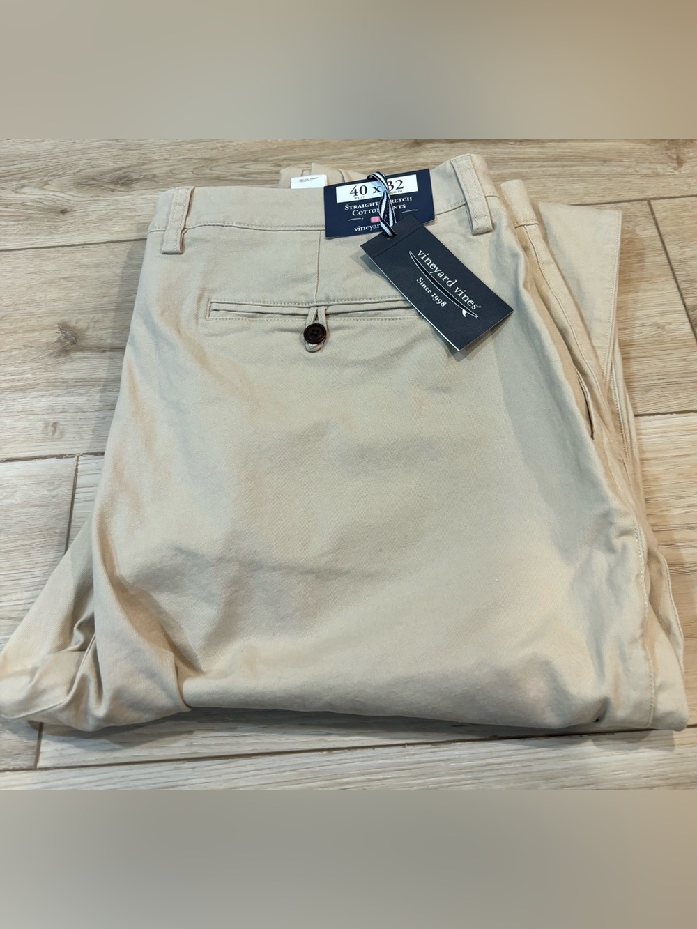 Vineyard Vines Straight Stretch Sand Khaki Pants Chino NWT $118 40x32 Preppy